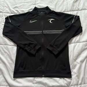 Nike Dri-Fit Long Sleeve Full Zip Jacket Womens Size Large Black Breathable